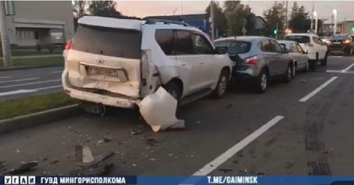 Пять автомобилей. В Минске произошло массовое ДТП