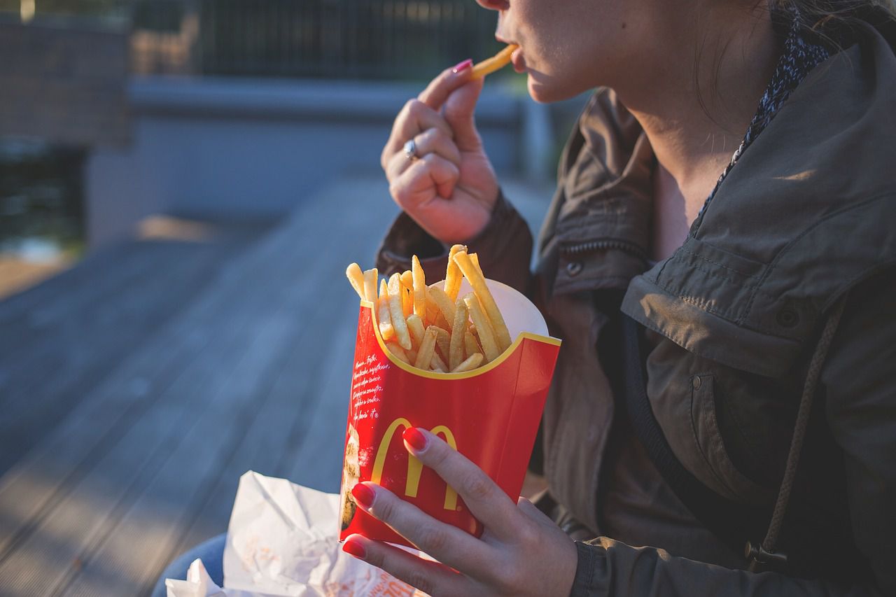 man eating