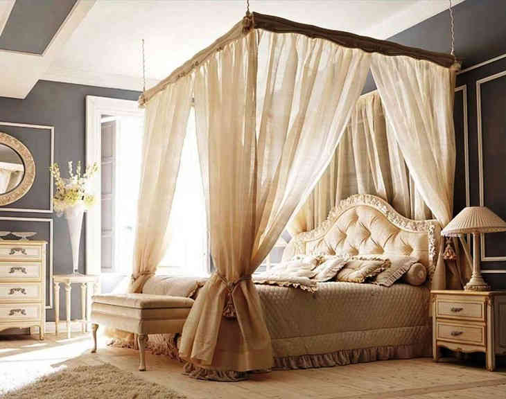 Кровать с балдахином: 40 романтичных примеров