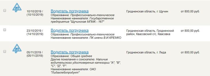 Узнали, где водитель погрузчика сможет получить от 1500 белорусских рублей