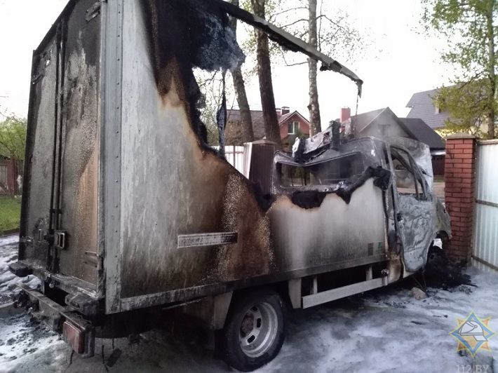 В Пинском районе сгорел грузовой автомобиль со свининой‍