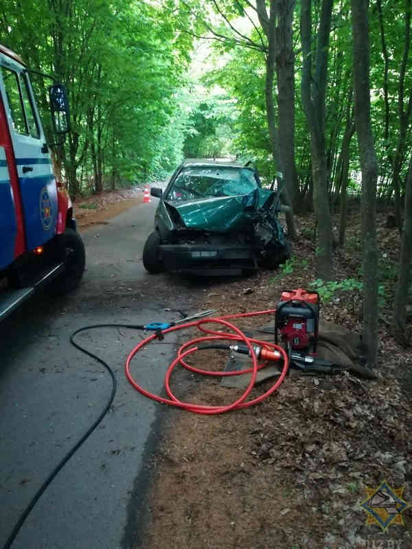 Два автомобиля врезались в деревья в Брестской области