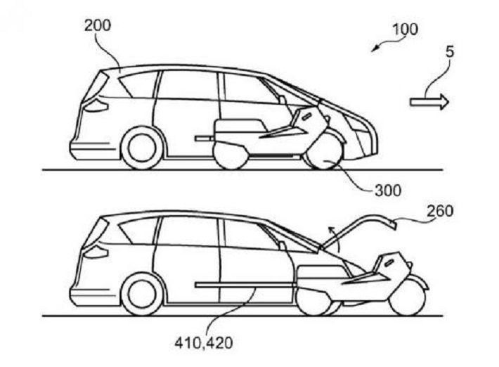 Ford запатентовал автомобиль со встроенным мотоциклом