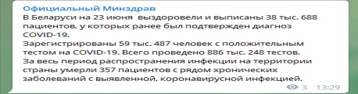 В Беларуси за сутки выявлено 464 случая коронавируса