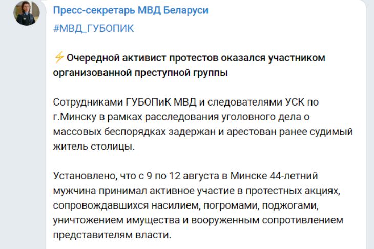 МВД: активист протестного движения оказался участником ОПГ