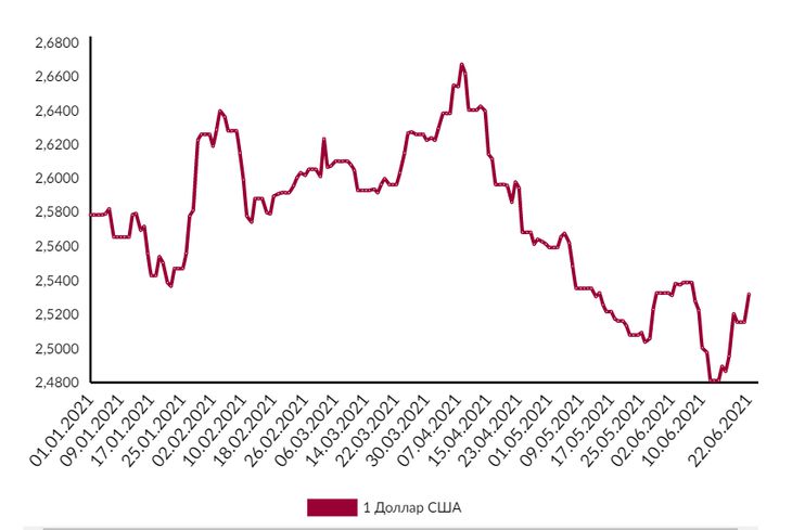 Одной картинкой: как менялся курс доллара в 2021 году