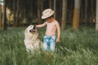 dog and boy